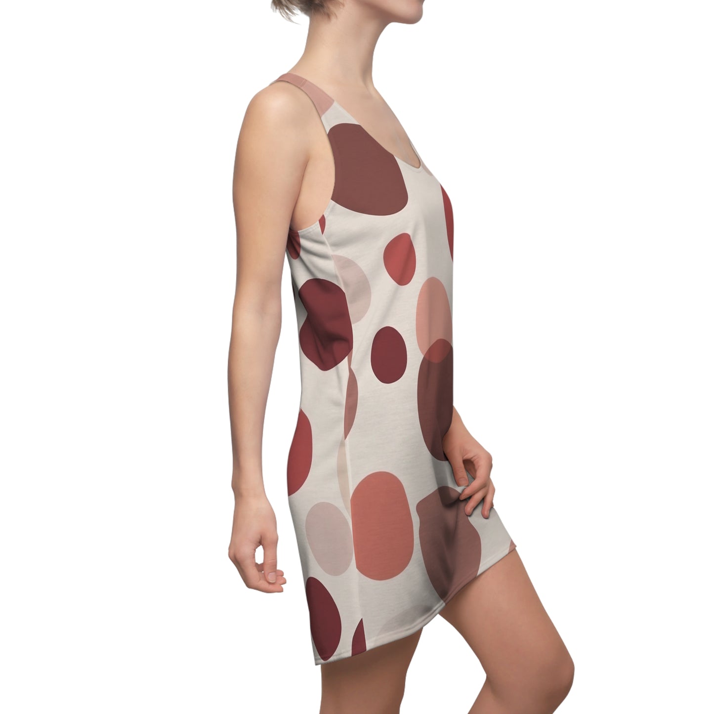 Trendy Women's Cut & Sew Racerback Dress - Stylish Polka Dot Design for Summer Outings