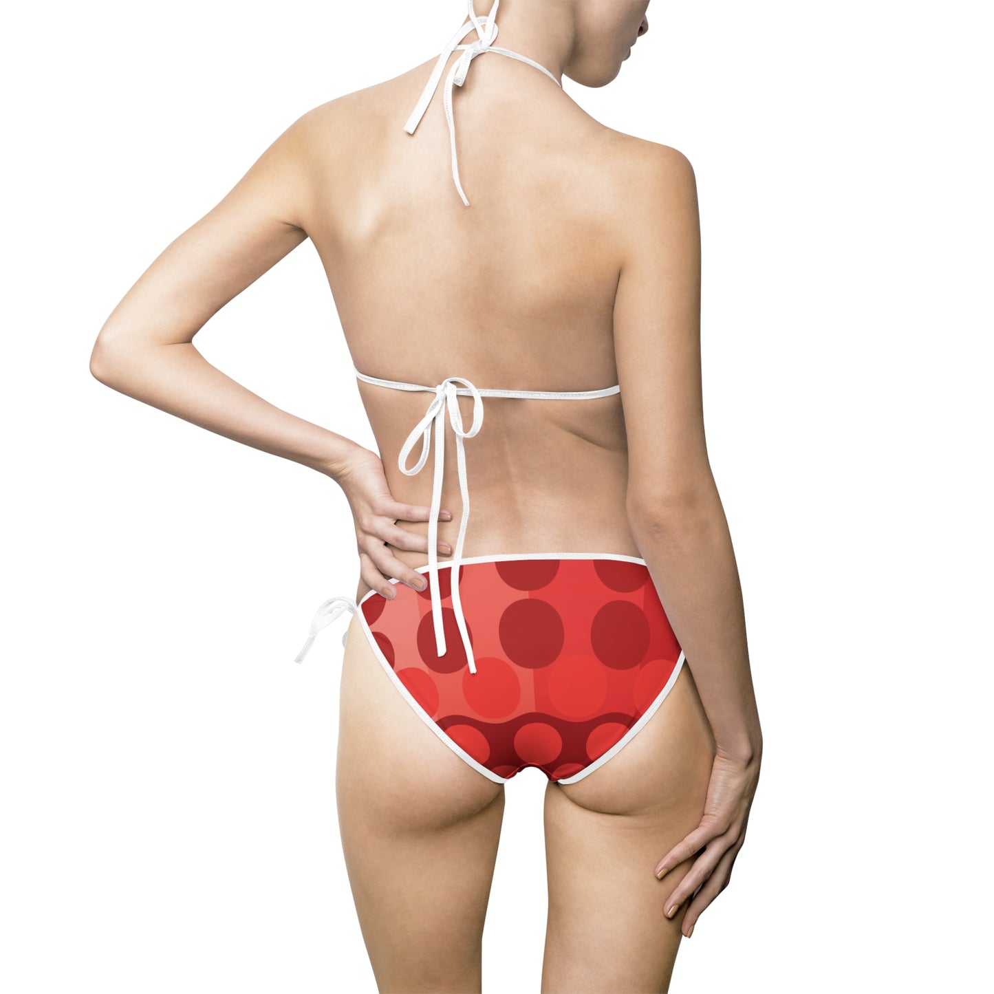 Stylish Red Polka Dot Print Bikini for Women - Perfect for Beach Days and Pool Parties