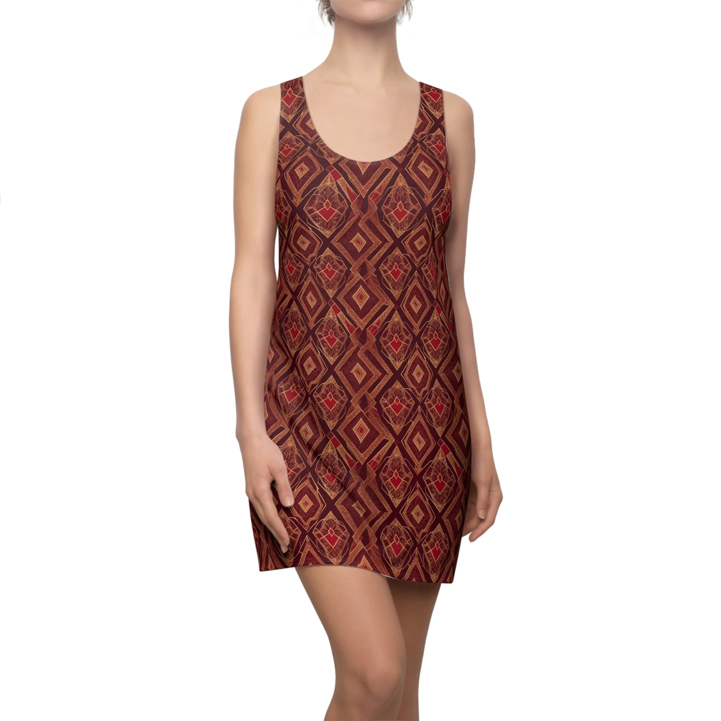 Red Diamond Mosaic Racerback Dress
