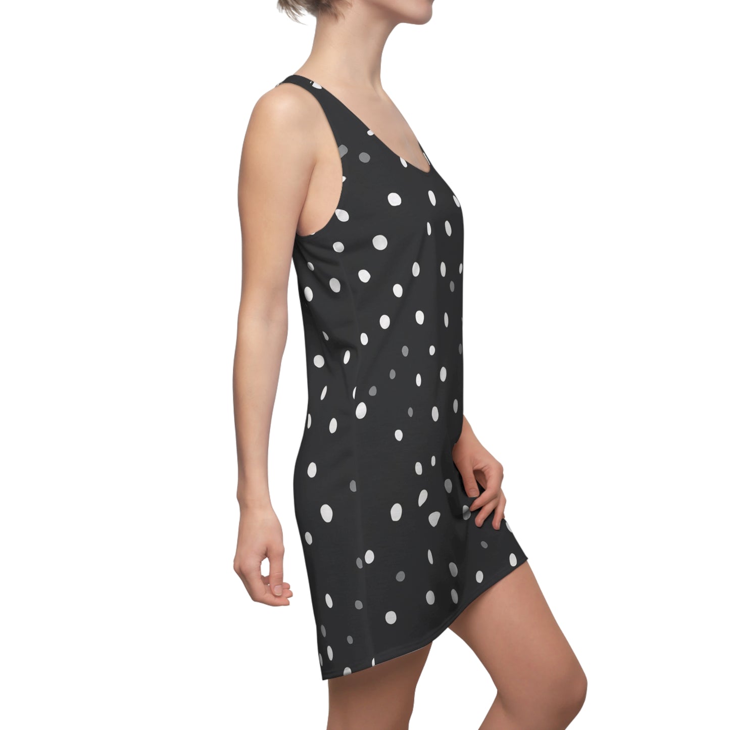 Chic Polka Dot Racerback Dress for Women - Perfect for Summer Outings and Casual Gatherings
