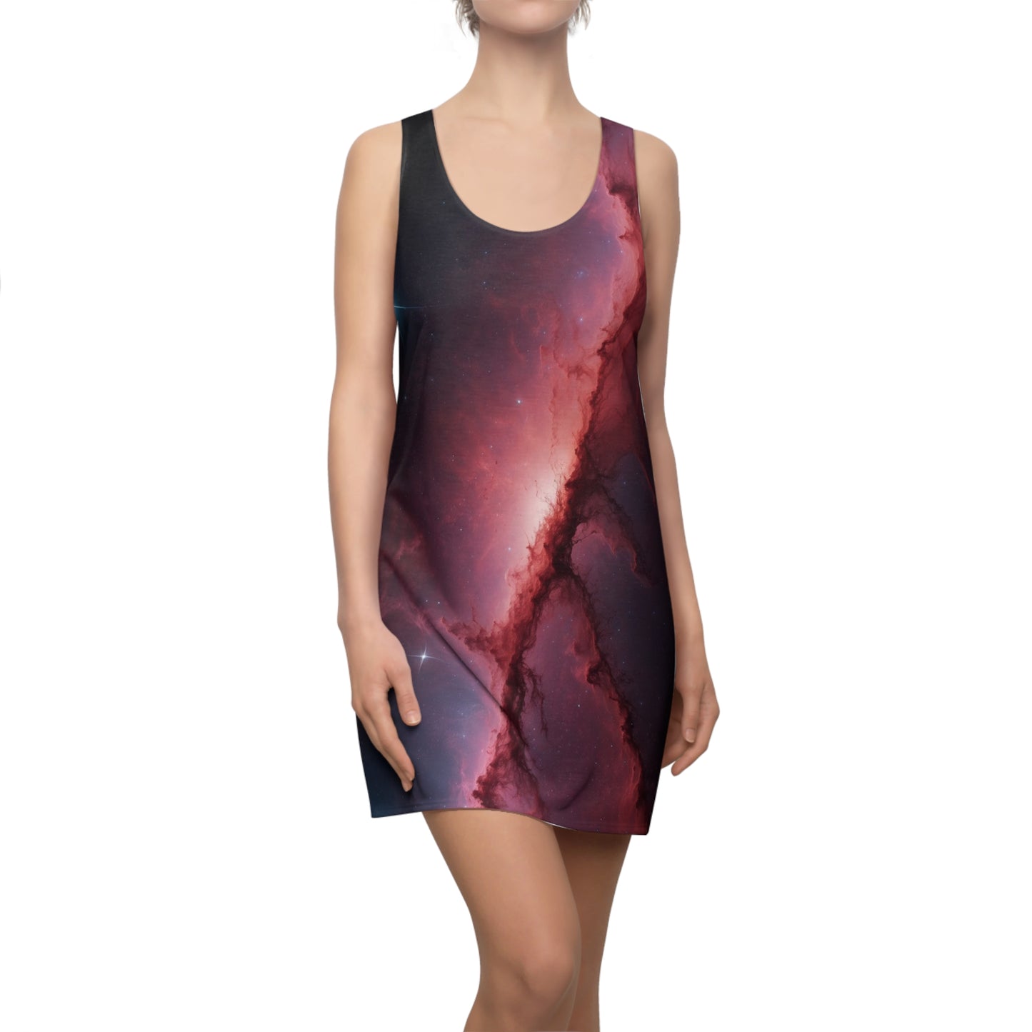 Cosmic Galaxy Racerback Dress for Women | Stylish Space-Themed Casual Wear