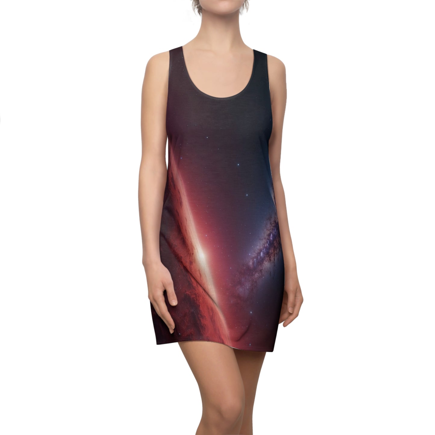Galaxy Print Racerback Dress – Cosmic Style for Women