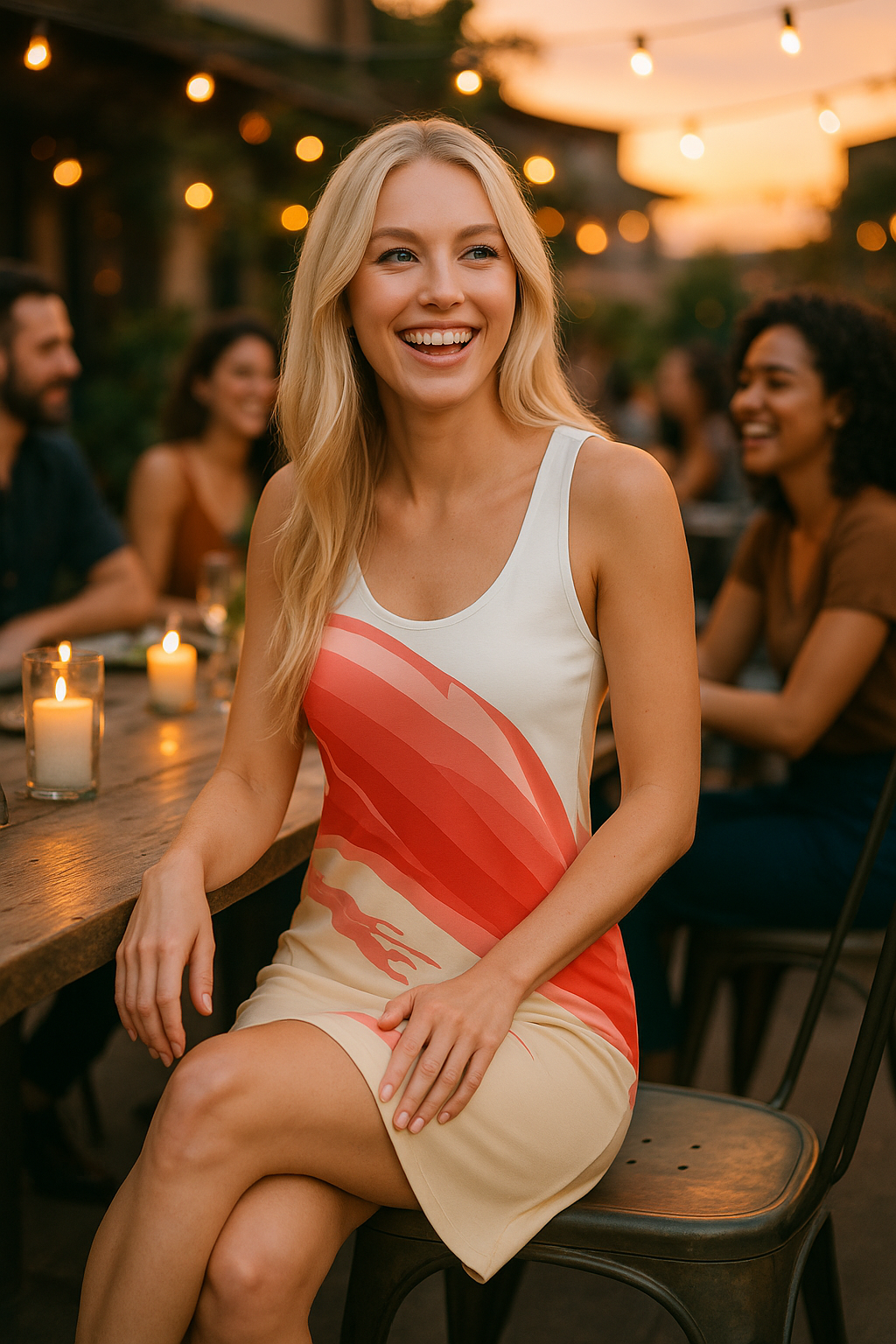 Abstract Floral Women's Racerback Dress - Perfect for Summer Days