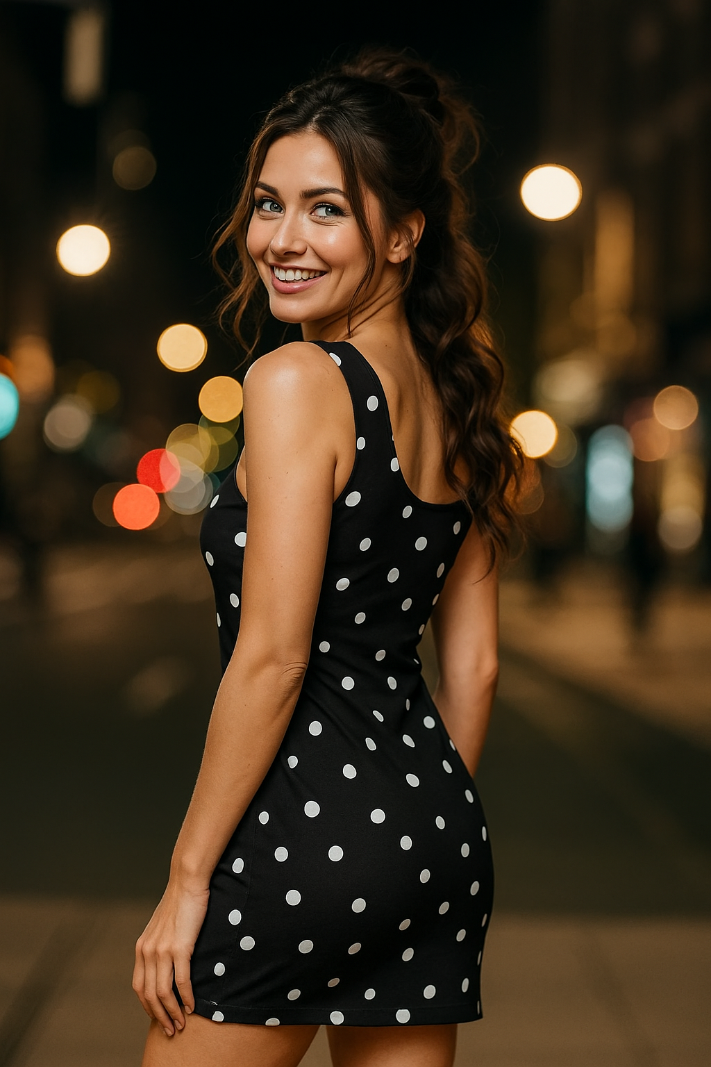 Chic Polka Dot Racerback Dress for Women - Perfect for Summer Outings and Casual Gatherings