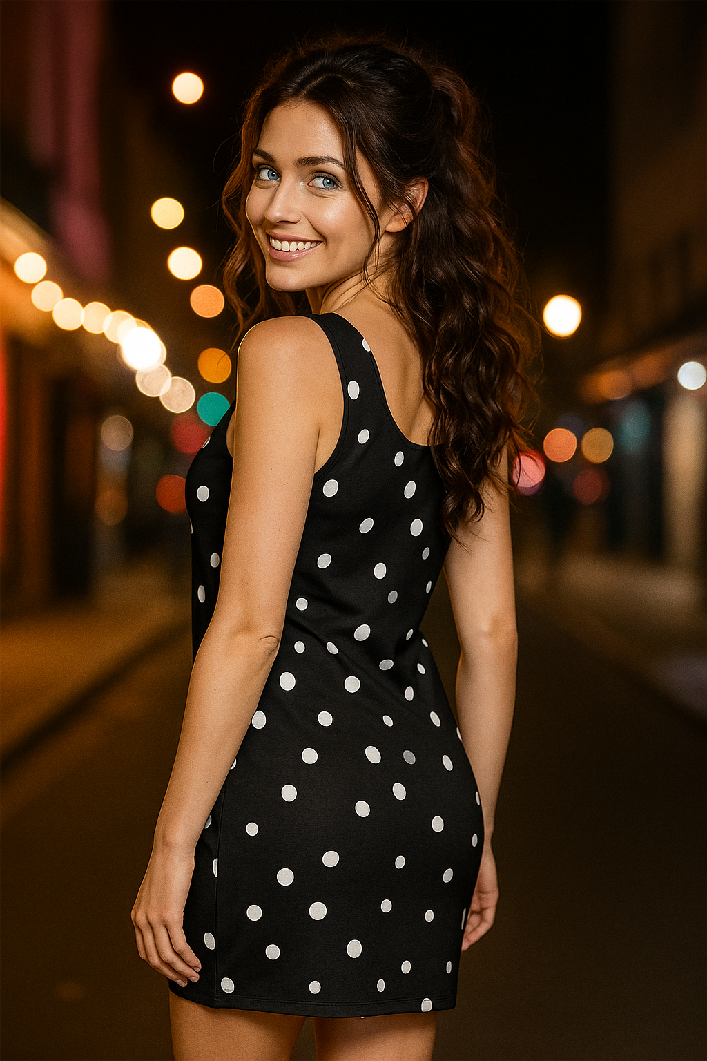 Chic Polka Dot Racerback Dress for Women - Perfect for Summer Outings and Casual Gatherings