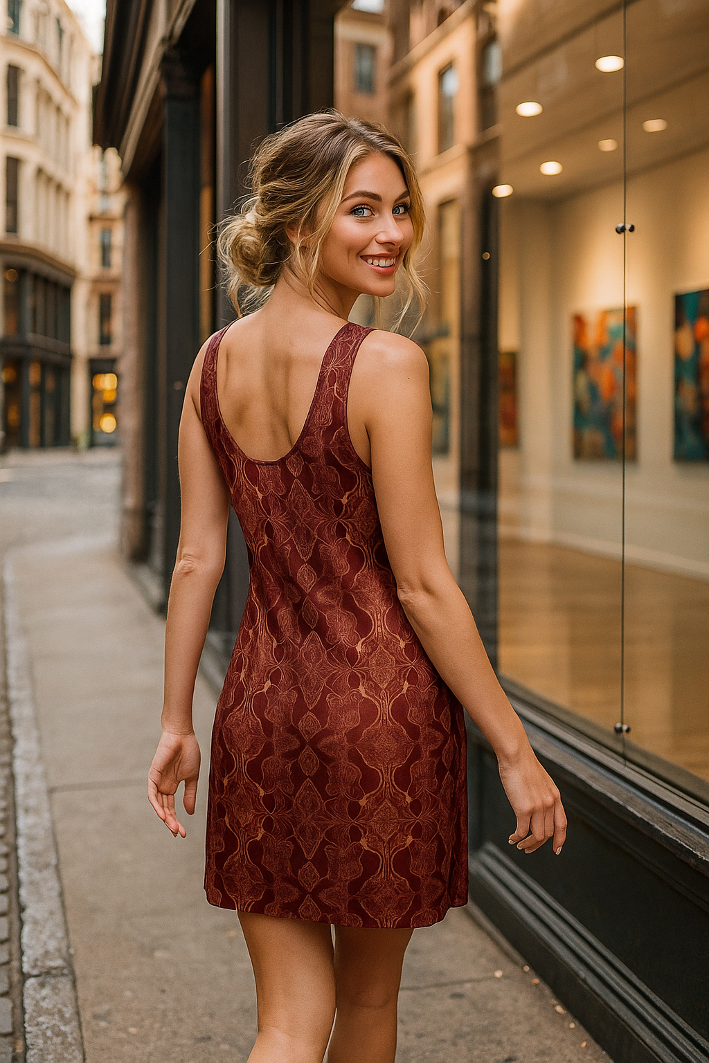 Red Ornate Elegance Racerback Dress