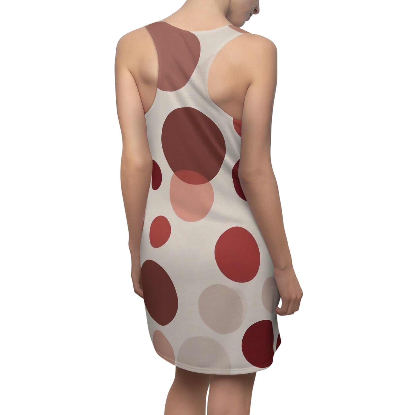 Trendy Women's Cut & Sew Racerback Dress - Stylish Polka Dot Design for Summer Outings