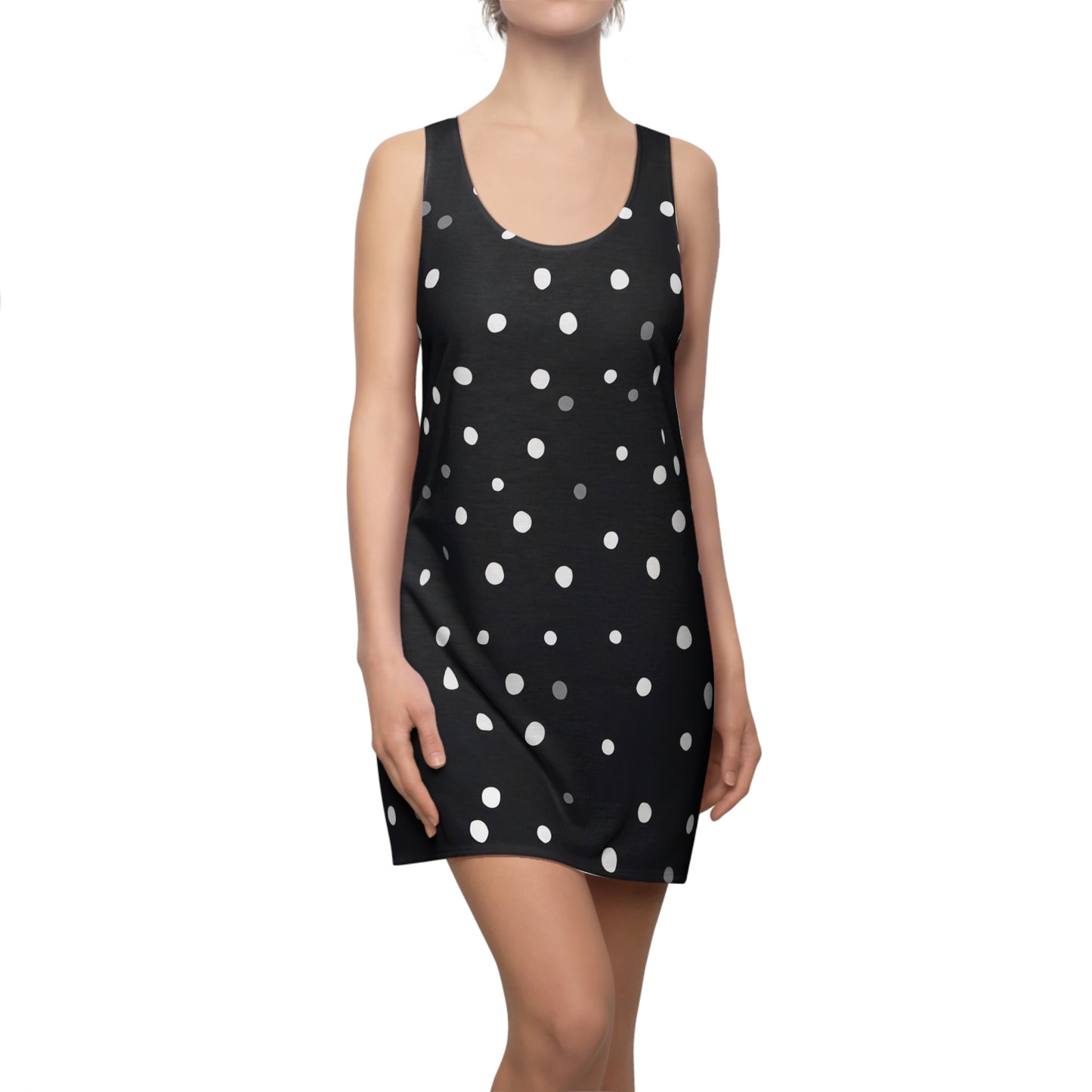 Chic Polka Dot Racerback Dress for Women - Perfect for Summer Outings and Casual Gatherings