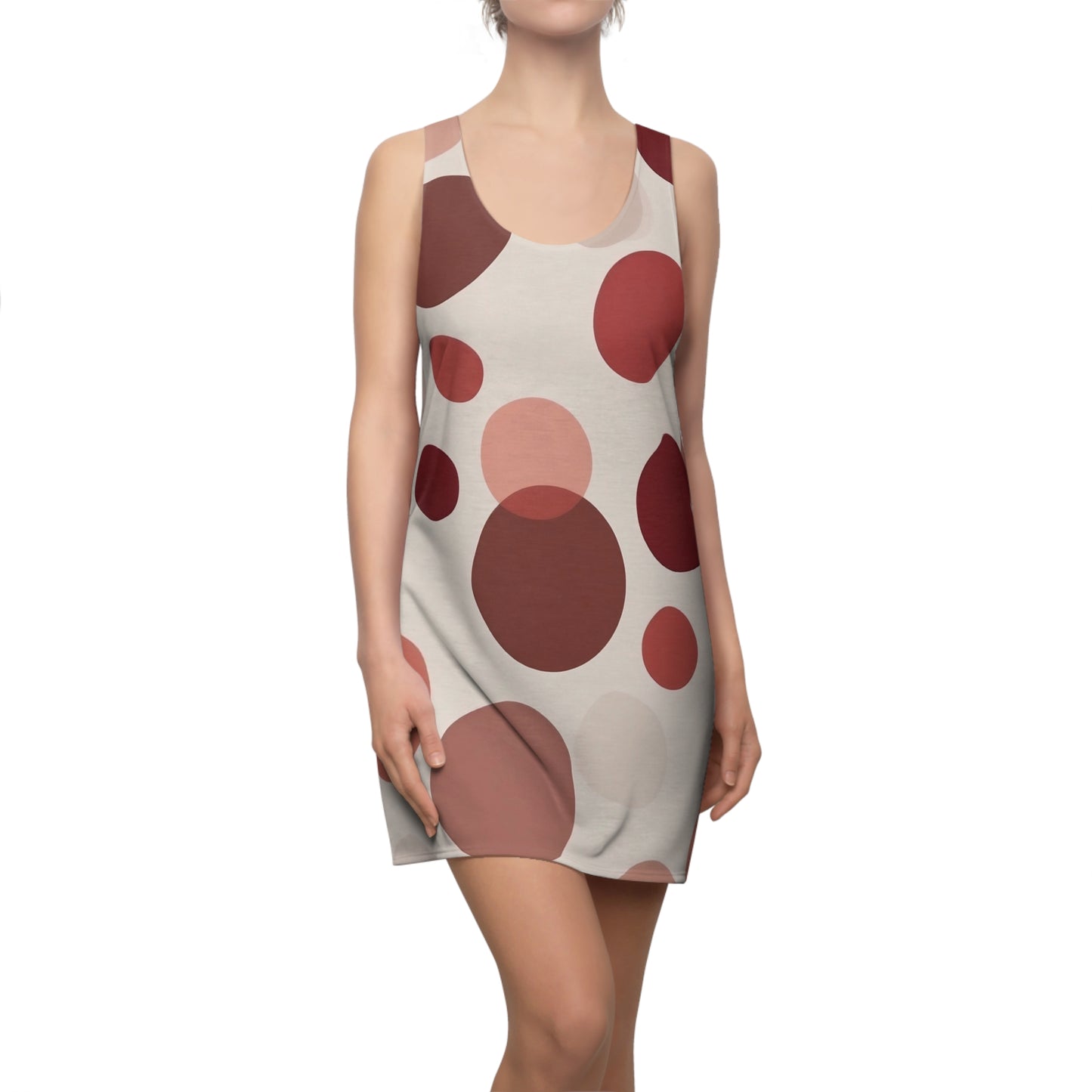 Trendy Women's Cut & Sew Racerback Dress - Stylish Polka Dot Design for Summer Outings