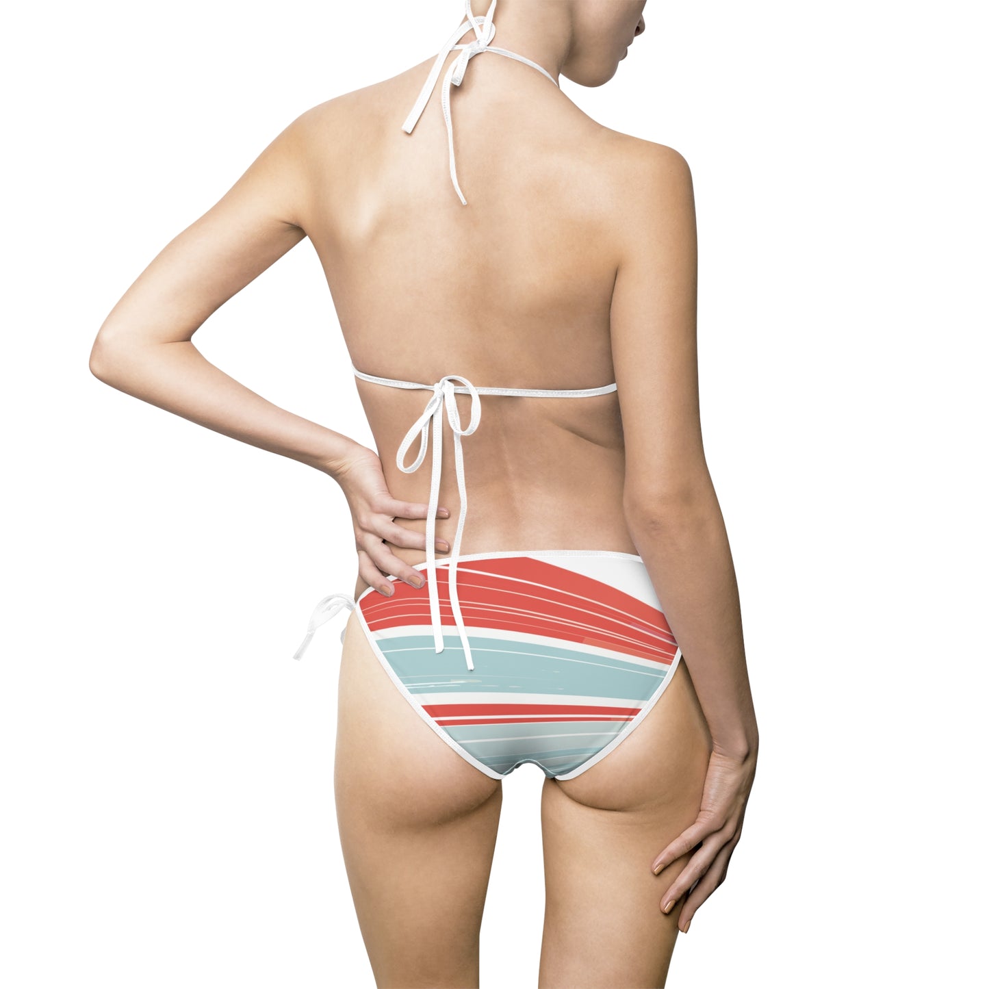 Women's Striped Bikini Swimsuit - Vibrant Summer Swimwear