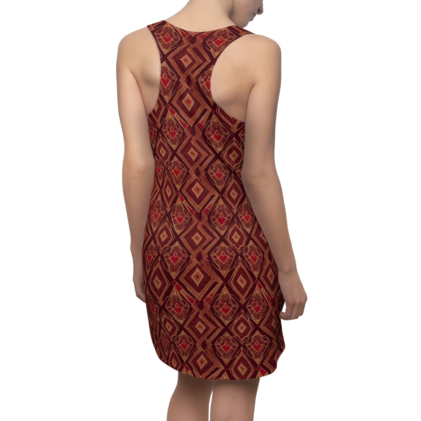 Red Diamond Mosaic Racerback Dress