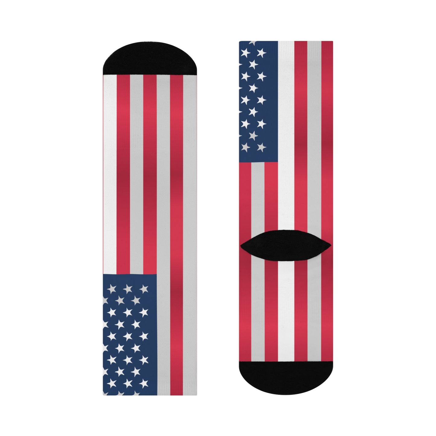 Patriotic Cushioned Crew Socks – USA Flag Design for Comfy Independence Day Wear