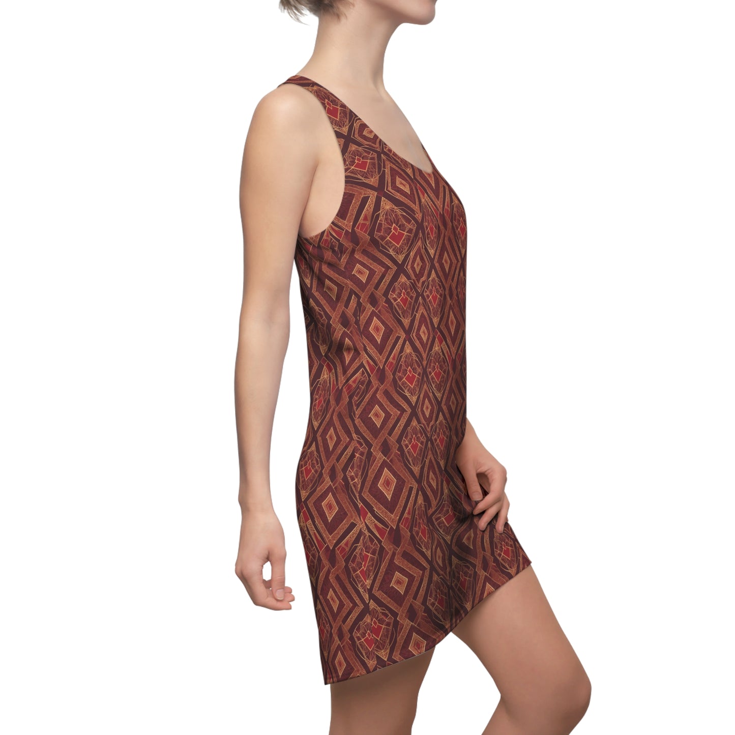 Red Diamond Mosaic Racerback Dress