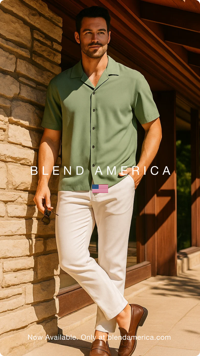 Men's Sage Green Hawaiian Camp Shirt – Breezy Summer Vibes for Beach Days, Vacations & Luaus
