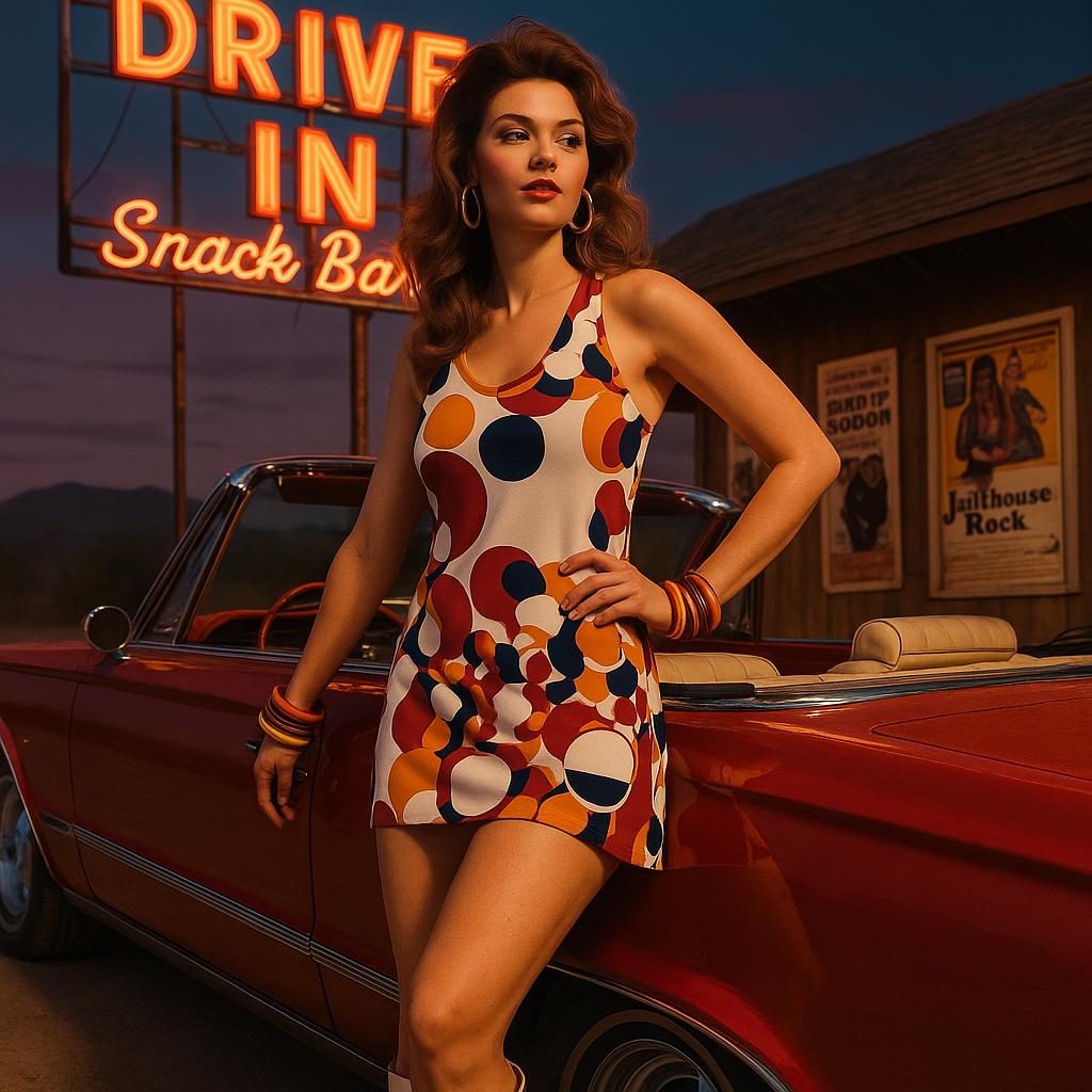 Vibrant Circle Pattern Racerback Dress, Summer Casual Dress, Beachwear, Festival Outfit, Boho Dress, Unique Stylish Dress