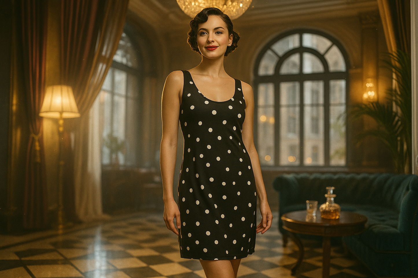 Chic Polka Dot Racerback Dress for Women - Perfect for Summer Outings and Casual Gatherings
