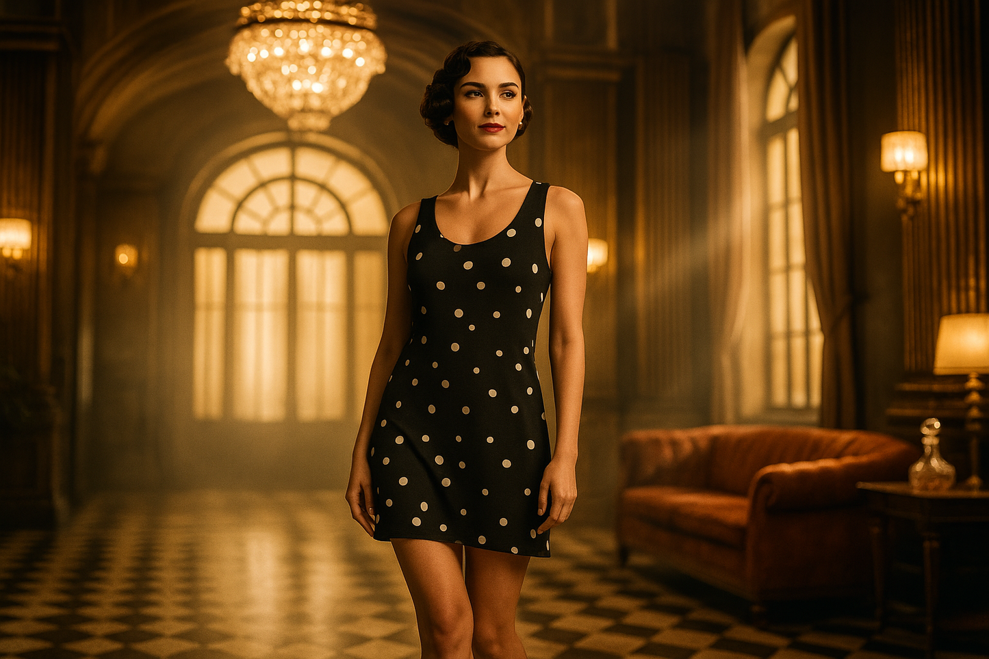 Chic Polka Dot Racerback Dress for Women - Perfect for Summer Outings and Casual Gatherings