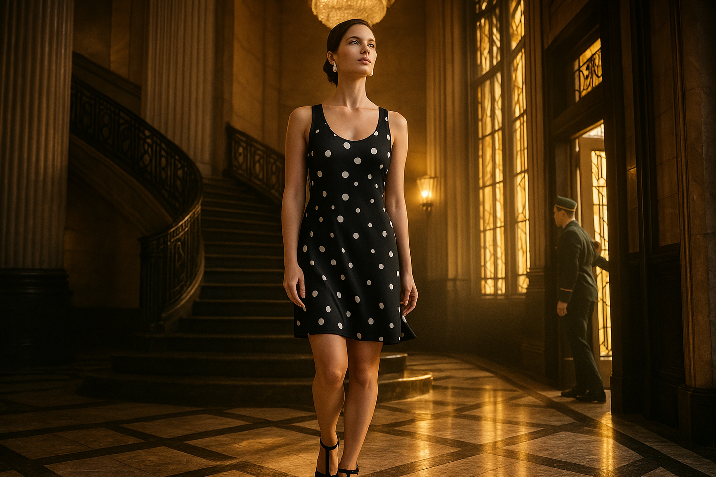 Chic Polka Dot Racerback Dress for Women - Perfect for Summer Outings and Casual Gatherings