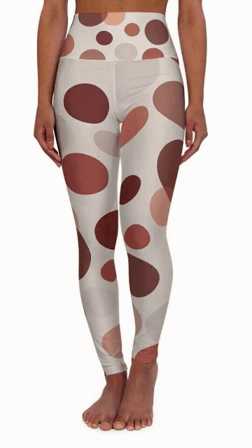 Chic High Waisted Yoga Leggings with Polka Dot Design - Comfortable, Stylish Activewear for Fitness Enthusiasts