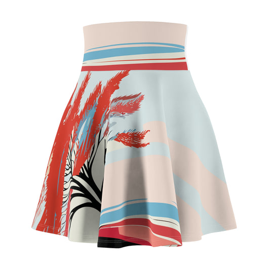 Bohemian Women’s Skater Skirt with Artistic Floral Design