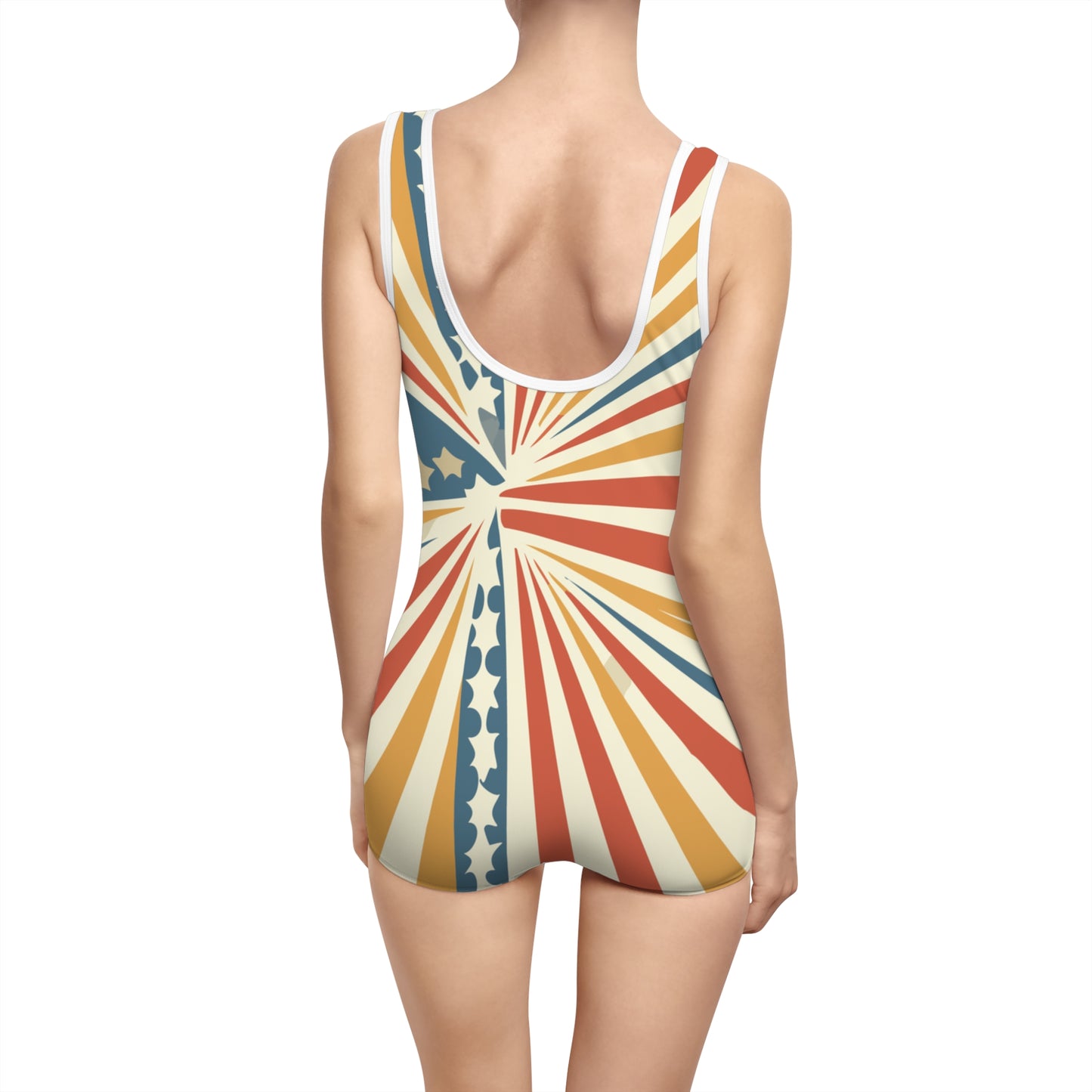 Retro Starburst Women's Vintage Swimsuit - Perfect for Summer Fun!