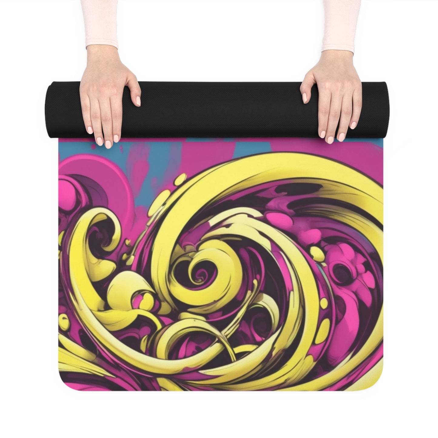 Colorful Rubber Yoga Mat - Vibrant Fitness, Yoga Enthusiast Gift, Exercise Mat, Meditation Aid, Home Workout Essentials