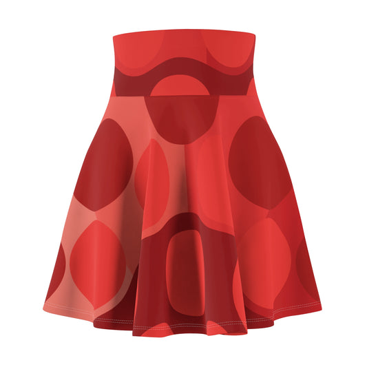 Vibrant Red Polka Dot Women's Skater Skirt - Perfect for Summer Fun and Celebrations