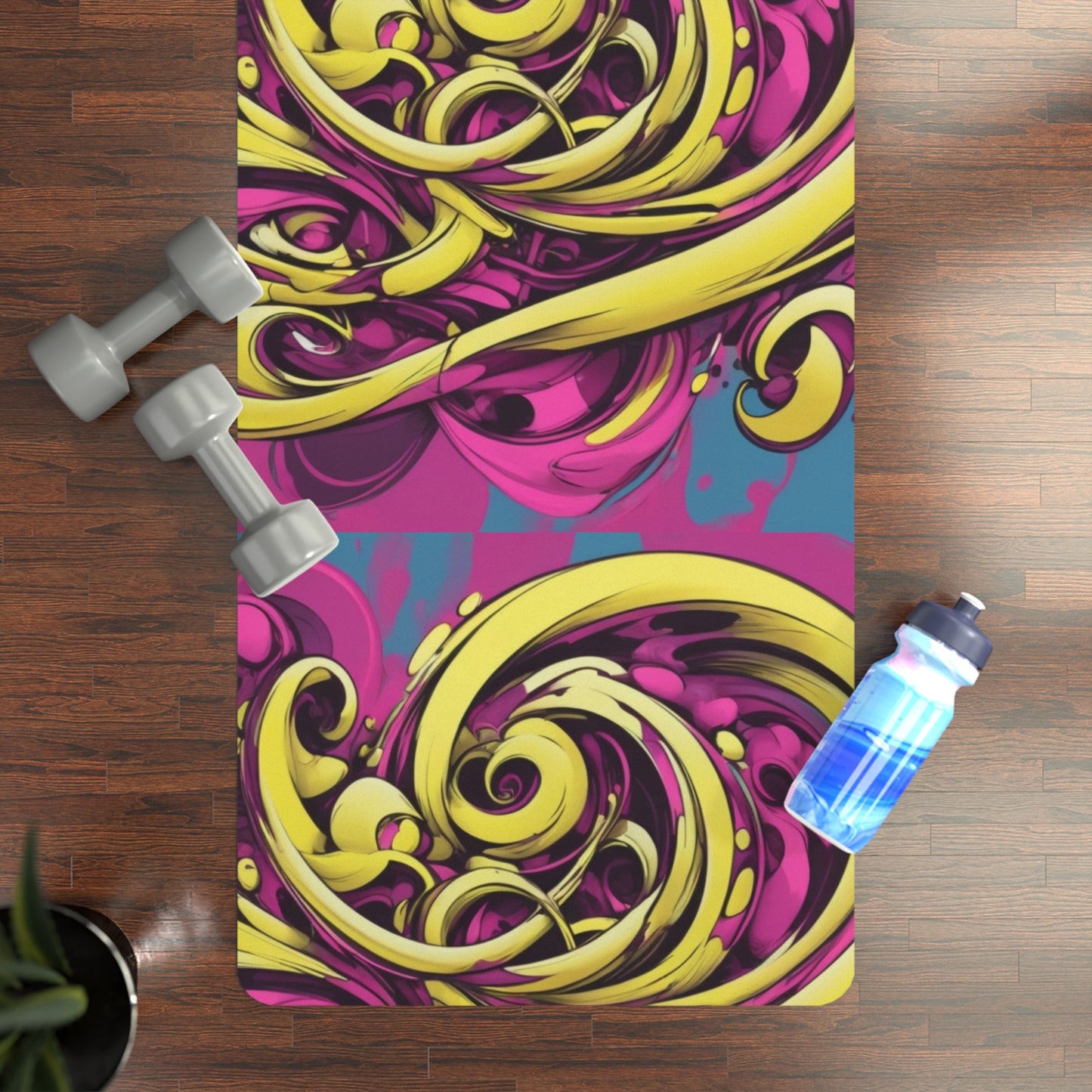 Colorful Rubber Yoga Mat - Vibrant Fitness, Yoga Enthusiast Gift, Exercise Mat, Meditation Aid, Home Workout Essentials