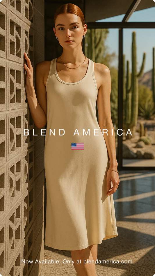 Chic Antique White Women's Casual Racerback Long Dress - Perfect for Summer Days, Beach Wear, Festivals, Everyday Comfort, Vacation Style